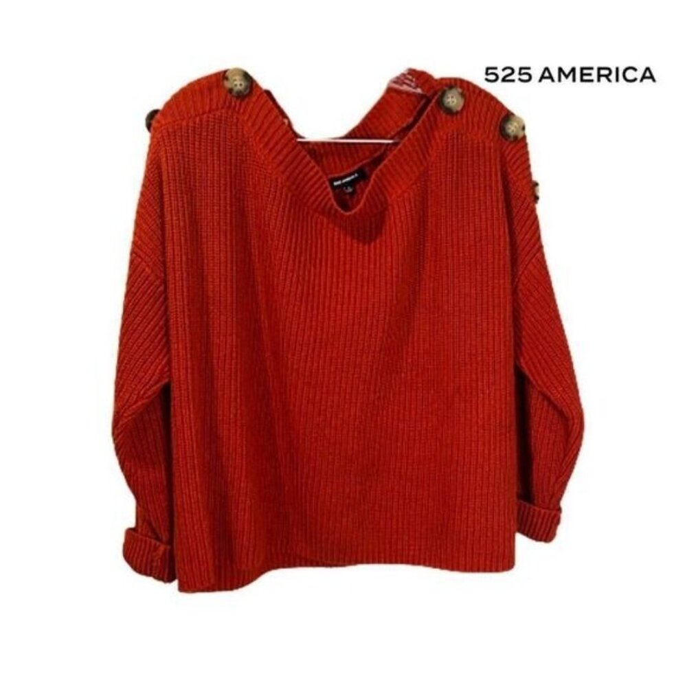 525 America‎ Women’s Cuffed Long Sleeves Knit Sweater Pullover Tops